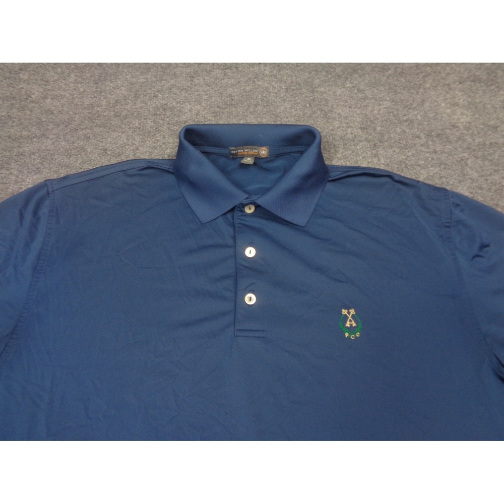 Peter Millar Summer‎ Comfort Shirt Mens M Blue Peachtree Golf Club Performance